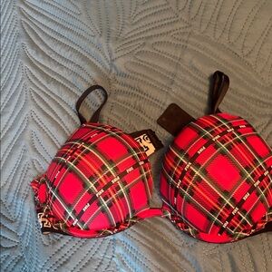 Victoria's Secret tartan push up bra